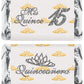 RokAPary Quinceanera Candy Bar Wrapper Stickers Set of 60 - Silver