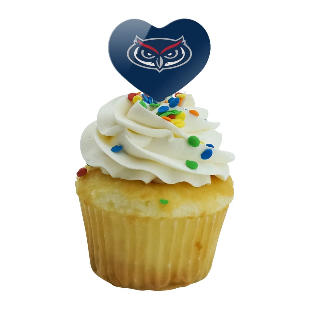 GRAPHICS & MORE Cupcake Picks Set of 6, Acrylic, Florida Atlantic University, One Size, Heart Decoration