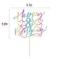 Yetxel Cake Topper - Happy 8th Birthday - Boys and Girls - Paper Decoration - Color Flash Design