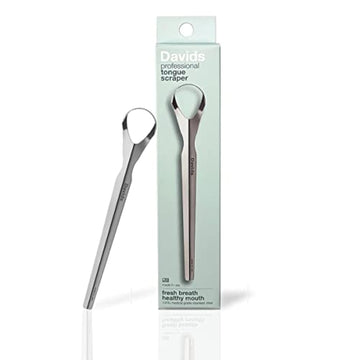 Davids Tongue Scraper For Adults And Kids, 100% Medical Grade Professional Stainless Steel Tongue Scraper, Made In Usa