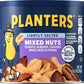 PLANTERS Lightly Salted Mix Nuts  Party Snacks  Plant-Based Protein  10 Oz Canister