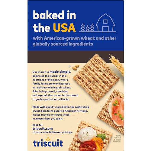 Triscuit Cracked Pepper & Olive Oil Whole Grain Wheat Crackers, Lunch Snacks, Bulk Snack Crackers, 6 - 8.5 oz Boxes