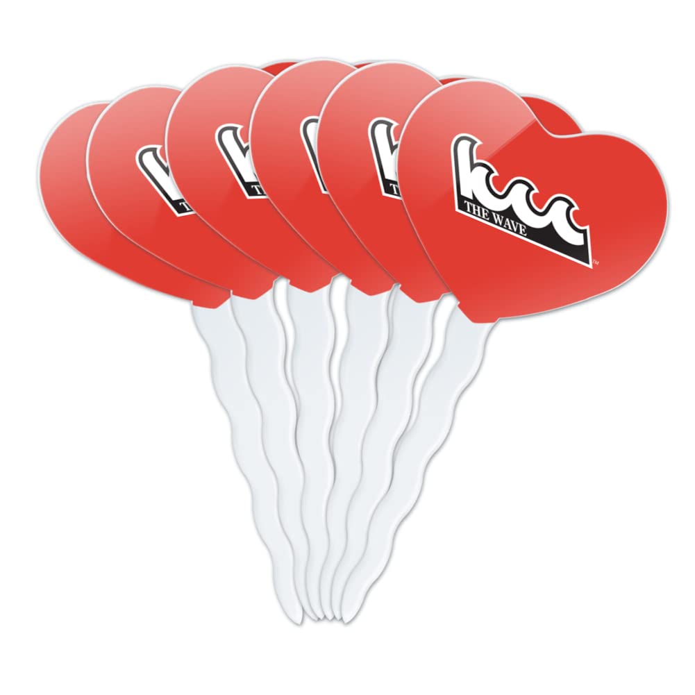 GRAPHICS & MORE Cupcake Picks Set of 6, Acrylic, Kingsborough Community College Design, Heart Love Model CUPT.HRT.ACR.6PK.CLCKNG500B