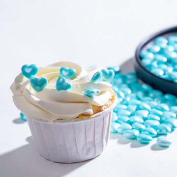 Christmas Blue Sprinkles Heart Cake Sprinkles130G 4.6Oz,Cookie Sprinkles,Sugar Pearl, Edible Candy Pearls For Cake Cupcake Decor