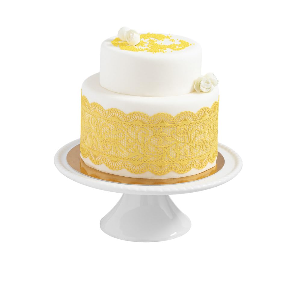 Art-Sweet Premade Cake Lace - Ready to Use Edible Cake Lace Decoration - Sugar Decorations for Cakes - Edible Ribbon - Incl.3 pi