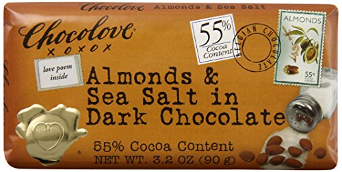 Chocolove Almonds Seasalt In Dark Chocolate, 3.2-Ounces (Pack Of 6)