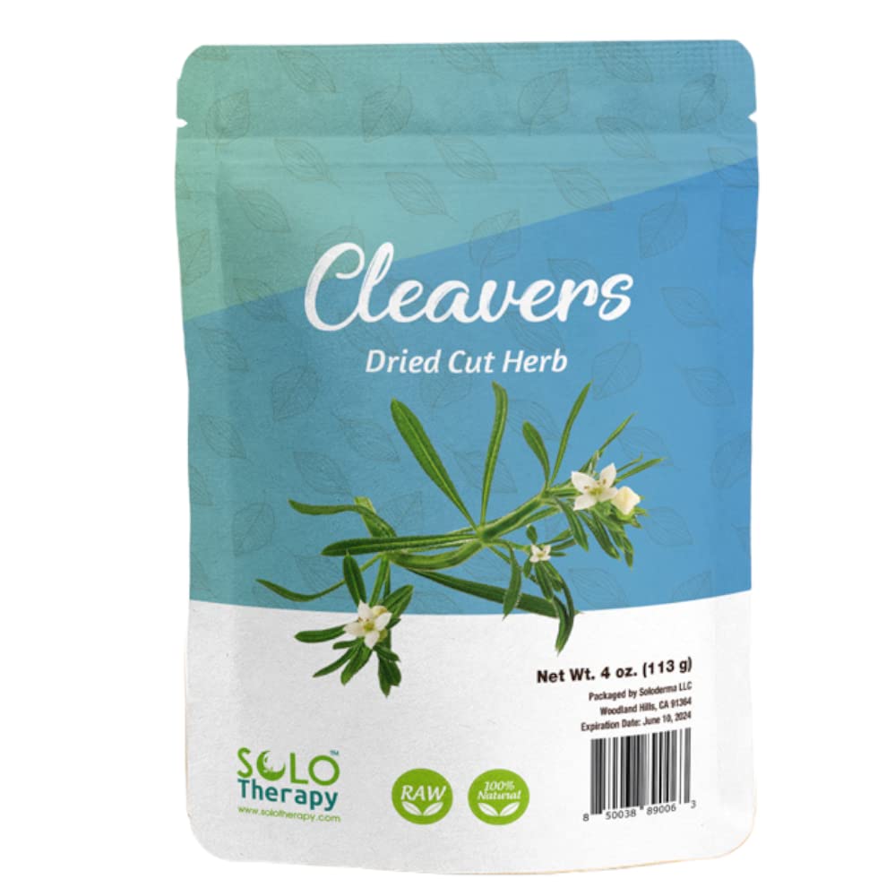 Solo Therapy Cleavers Herb, Dried Cut, Resealable Bag, 4 oz, Galium Aparine, Product from Bulgaria
