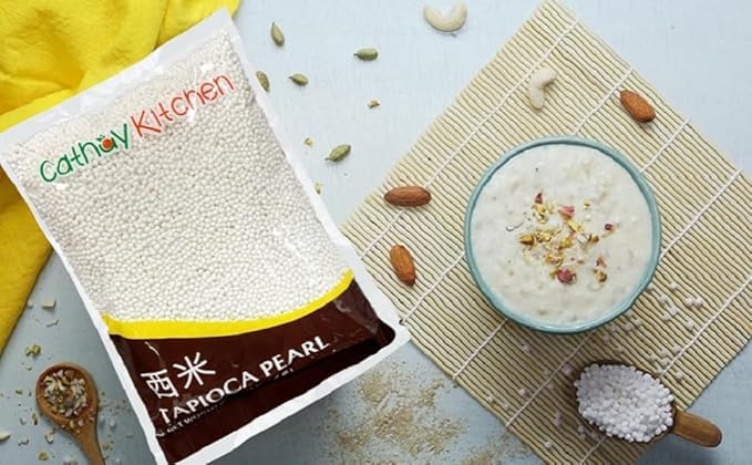 CATHAY KITCHEN Sago Tapioca Pearls for Bubble Tea, Non-GMO, Gluten-Free, 36 Oz (3 Pack)
