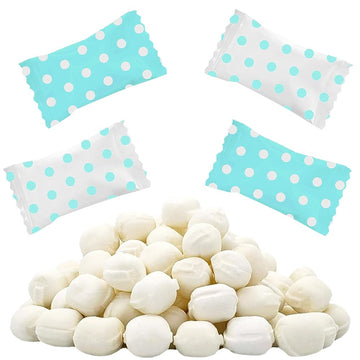 Fruidles Big Dots Buttermints, After Dinner Mints, Fat-Free, Kosher Certified, Individually Wrapped (Baby Blue, 110 Pieces)