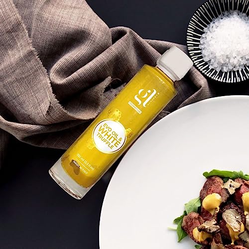 GL TRUFFLE GOURMET LINE White Truffle Oil, 100 ml, Authentic Infused Oil with Real Truffle Slice, Premium Quality, Product of Italy
