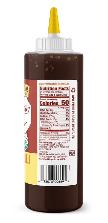 Date Lady Organic Sweet Chili Sauce | No Corn Syrup or Cane Sugar | No Added Flavors or MSG (24 Oz) Use in Stir Fry Vegetables,