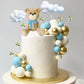 HAVAGDTM Bear Cake Toppers - Blue Bear Set, Plastic Decorations with Stars & Clouds for Baby Shower & Birthday Party
