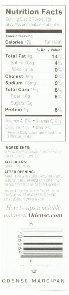 Odense Almond Paste, Gluten-Free, 7-Ounce Tube (Pack Of 6)