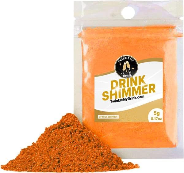 Twinkle My Drink Halloween Orange Premium Edible Glitter For Drinks | Halloween Drink Decorations | Halloween Party Accessories