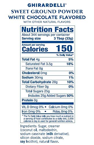 Ghirardelli Chocolate Sweet Ground White Chocolate Flavor Beverage Mix, 25-Pound Package