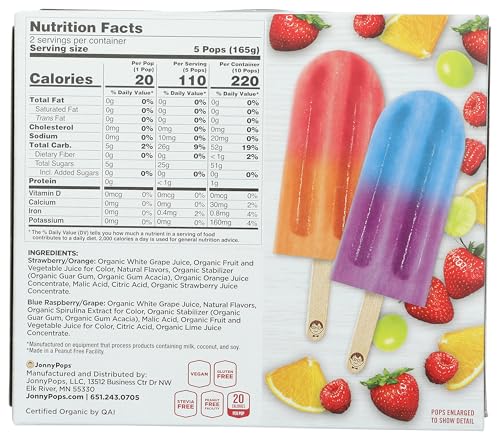 Jonnypops Organic Fruit Burst Mini Pops  11.2 Fl Oz