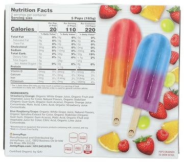 Jonnypops Organic Fruit Burst Mini Pops  11.2 Fl Oz