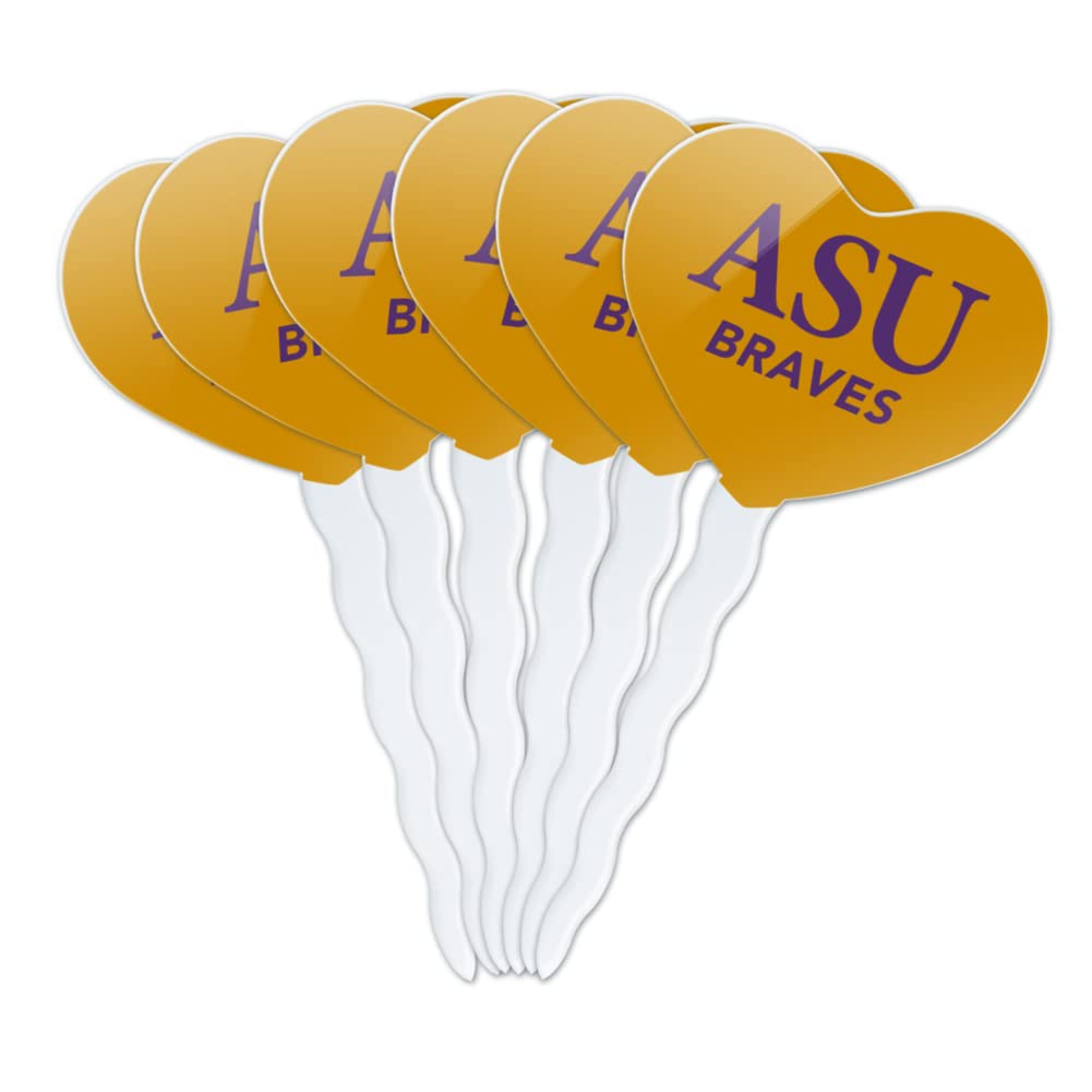 GRAPHICS & MORE Cupcake Picks Set of 6 Acrylic Alcorn State University Heart Decoration OneSize
