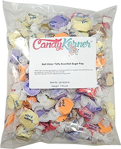 Salt Water Taffy Assorted Flavors - Sugar Free - 1 Pound (16 Oz) ...