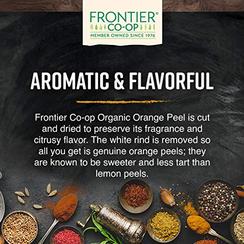 Frontier Co-op Organic Bulk Orange Peel, 1 lb - Dried Citrus Ingredient for Baking and Cooking