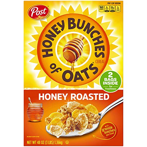 Honey Bunches Of Oats Honey Roasted, Heart Healthy, Low Fat, Made With Whole Grain Cereal, Pack Of 4