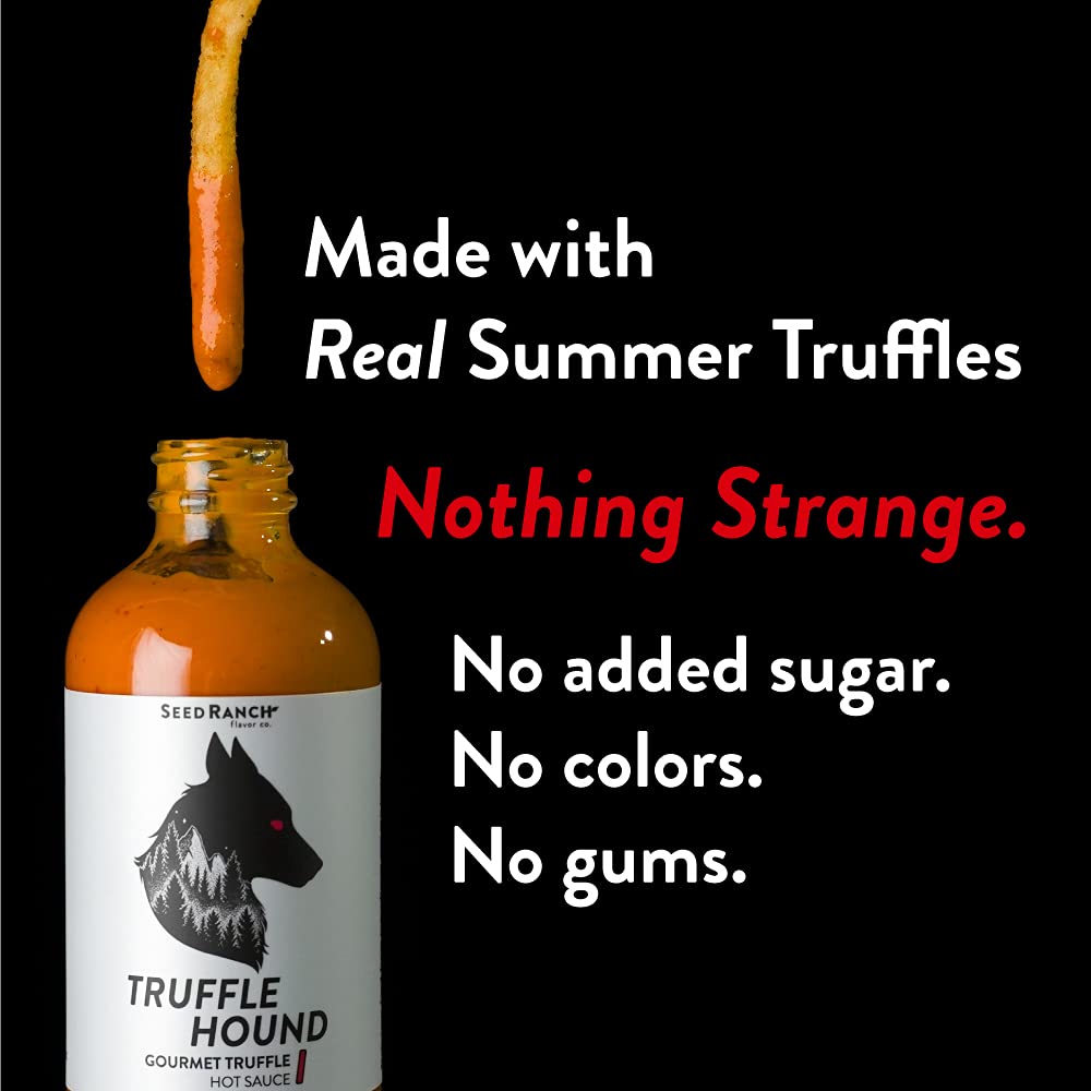 Seed Ranch Gourmet Truffle Hound Hot Sauce, Medium Heat, 8 Fl Oz (Pack of 2), Vegan, Non-GMO, Great for Pasta, Pizza & Sriracha Lovers