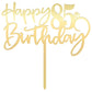 Bekaterea Happy 85Th Birthday Cake Topper,Mirrored Gold Acrylic Durable Topper,85Th Party Decorations,Hello Years Old, Birthday,