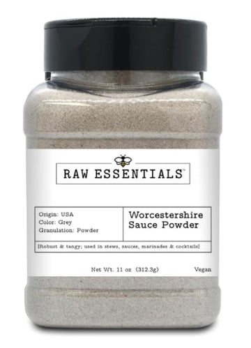Raw Essentials Worcestershire Sauce Powder - Robust and Tangy - Elevates your Stews, Sauces, Marinades, and Cocktails - Vegan - 