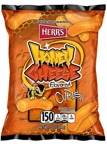 Herrs - Honey Cheese Curls 1 Oz Pack Of 7 Bags