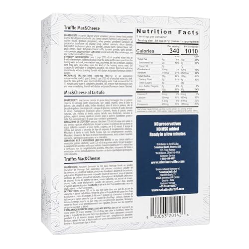 Sabatino Tartufi Truffle Macaroni & Cheese, Ready To Eat, All Natural, Non-Gmo 6 Count