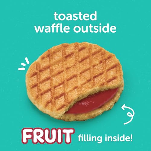 Beech-Nut Toddler Snacks Jammin Waffles With Fruit Filling For Babies & Toddlers, Pear Raspberry, 10 Boxes (50 Individually Wrapped Packs)