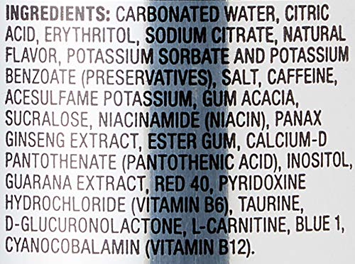 large online retailer Brand - Solimo Red Energy Drink  Sugar-Free  Vegan  Low-Calorie  16 fl oz (Pack of 12)