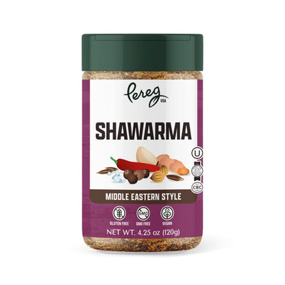 Pereg Shawarma Spice Seasoning (4.25 Oz) - Spice Rub for Meat, Beef, Gyro & Poultry - Grill Flavor - Middle Eastern Spice Mix - 