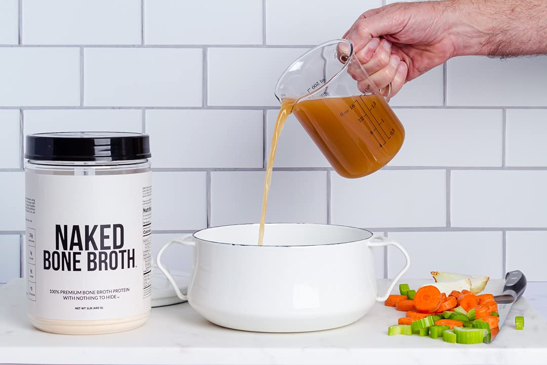 NAKED Beef Bone Broth Protein Powder - 21G Protein, 17G Collagen - Unflavored, Gluten-Free - 1LB