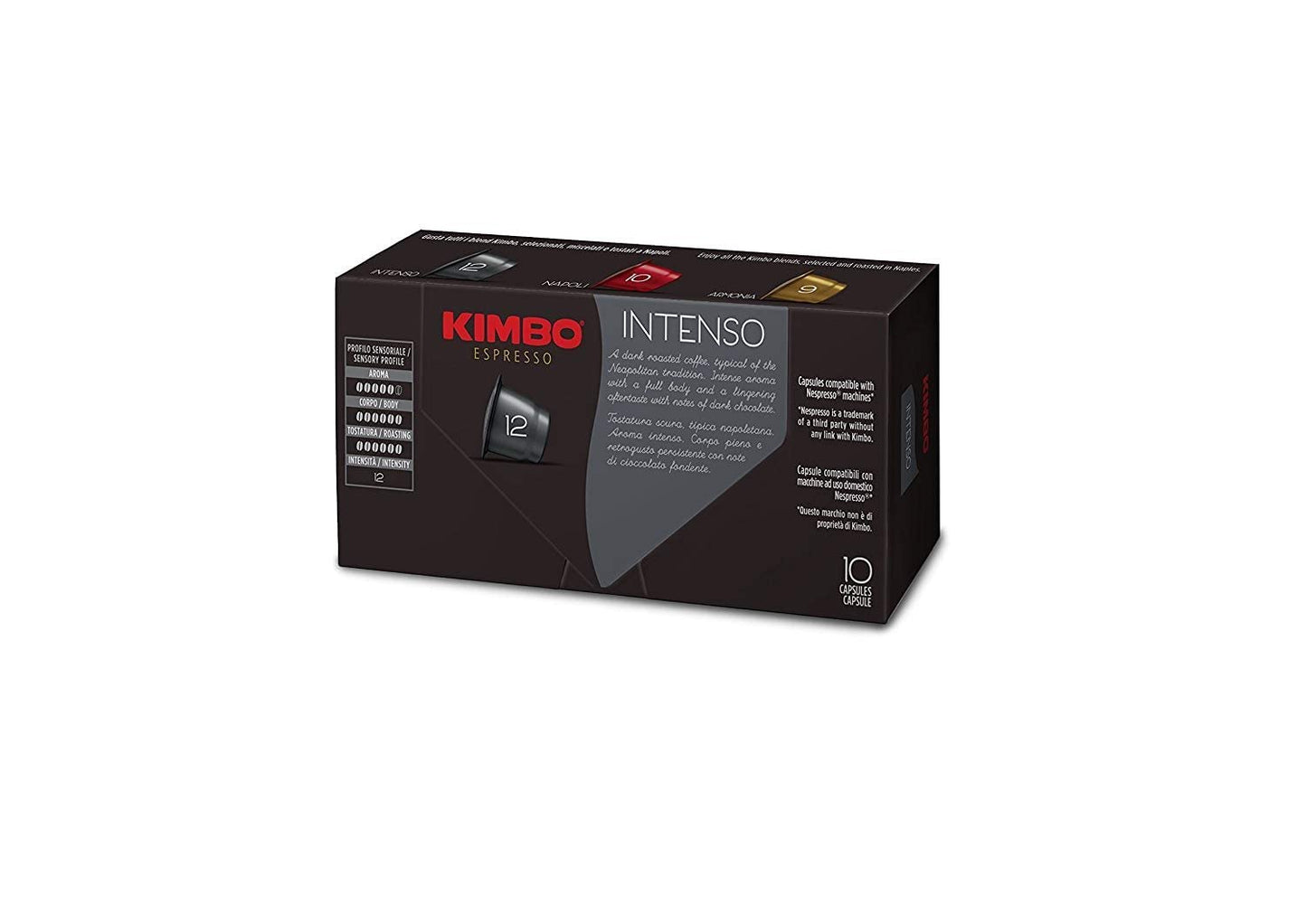 KIMBO Espresso Intenso Nespresso compact pieces, 100% Arabica Coffee, Pack of 100 compact pieces
