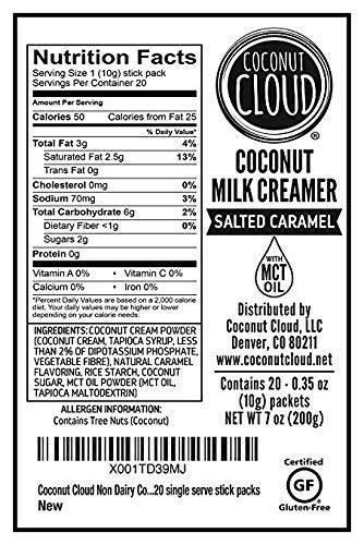 Coconut Cloud: Vegan Assorted Coffee Creamer Pack. Dairy Free, Made From Coconut Powder Milk With Mct Oil | 20 Each Of Original,
