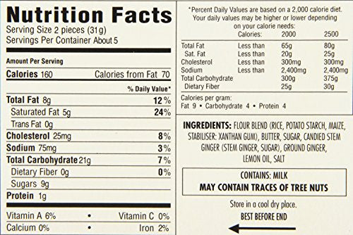 Walkers Shortbread Gluten-Free Ginger And Lemon Shortbread, 4.9 Ounce