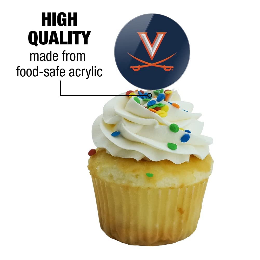 GRAPHICS & MORE University of Virginia Cavaliers Cupcake Picks Set of 6 - Multi Color Decoration Toppers for Parties and Events