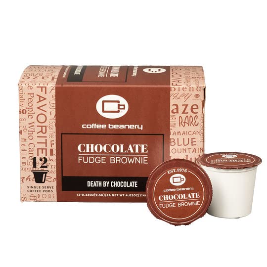 Coffee Beanery Chocolate Fudge Brownie Coffee Pods - 12ct Medium Roast Arabica Coffee, 1 Count Pack