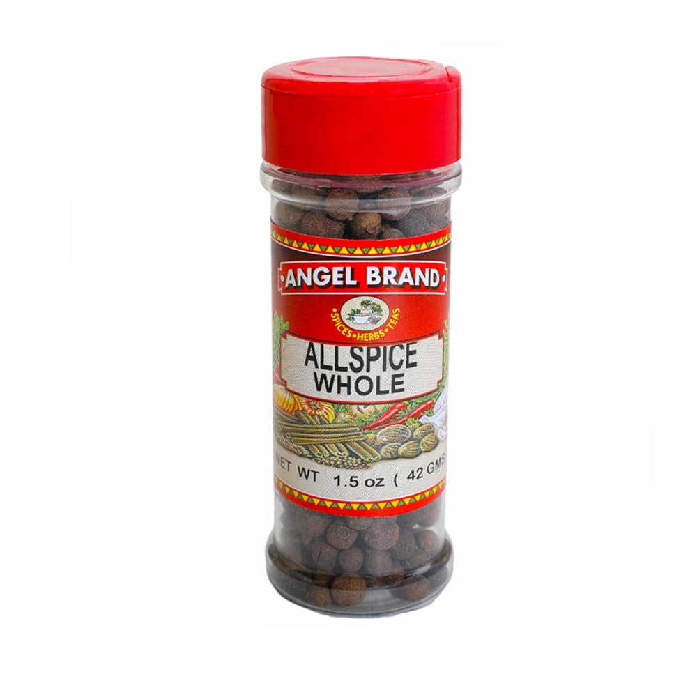 Angel Brand Allspice Berries Whole - 1.5 oz Bottle - Jamaican Allspice for Cooking and Pickling