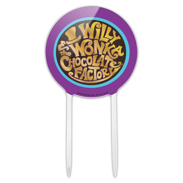 GRAPHICS & MORE Acrylic Cake Topper - Willy Wonka Logo - One Size - Party Decoration for Wedding, Anniversary, Birthday, Graduation