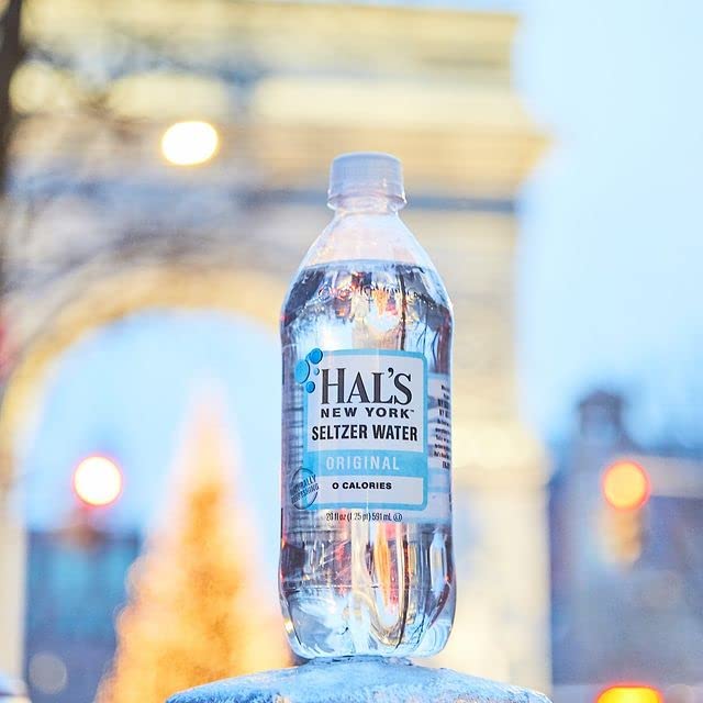 Hal's New York Seltzer Carbonated Original Sparkling Water, Zero Sugar, Zero Calorie, Zero Carbs, 20 Fl Oz (Pack of 24)