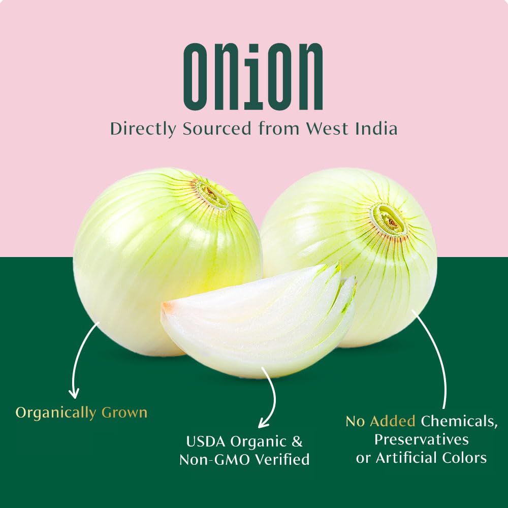Vahdam, Organic Onion Powder (2.47Oz/70G) Gluten Free, Non Gmo, 100% Raw | Aromatic Spice, Perfect For Seasoning, Cooking | Direct From Source