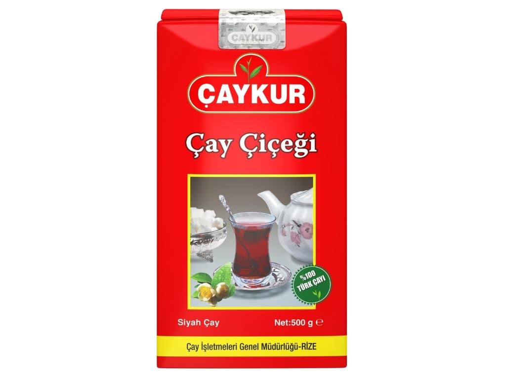 Aykur Cay Cicegi Turkish Black Tea  Tomurcuk Golden Buds Blend  Naturally Aromatic Loose Leaf  Bright Red Color 500Gr / 17.6 Oz