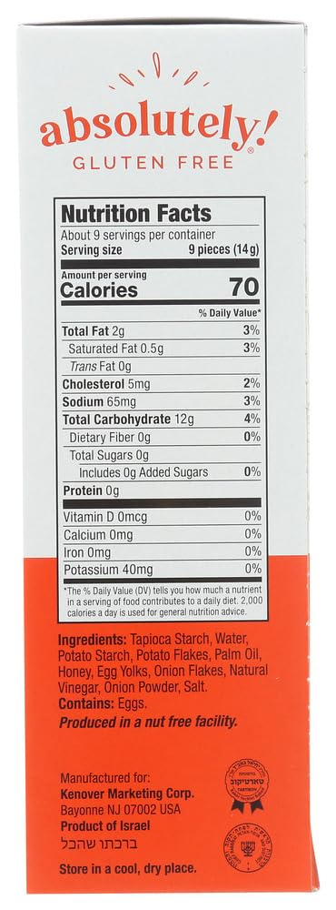 Absolutely Gluten Free Toasted Onion  ers, 4.4 Ounce (Pack of 3)