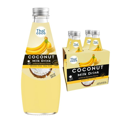 Thai Coco - Banana Coconut Milk Drink with Nata De Coco - 9.8 fl. oz. 4 Pk