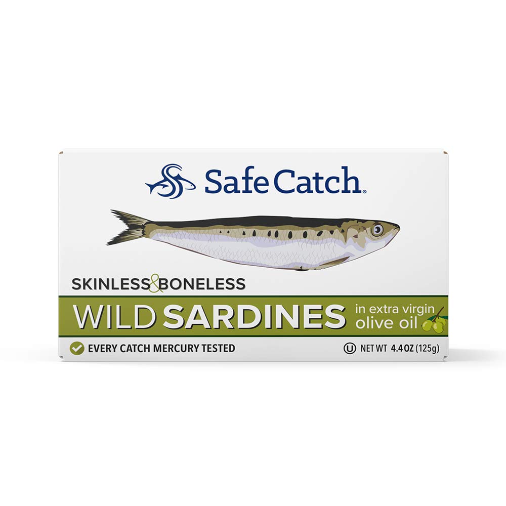 Safe Catch Wild Sardines in Extra Virgin Olive Oil Wild-Caught Skinless Boneless Sardine Fillets Lowest Mercury Limit, Keto Food
