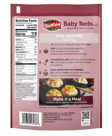 Idahoan Baby Reds Mashed Potatoes Family Size, 8.2 oz (Pack of 8)