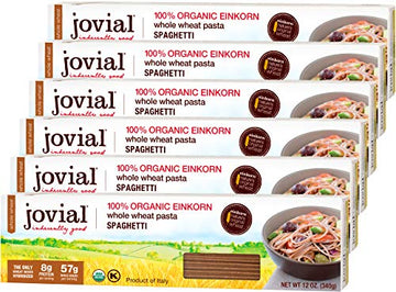 Jovial Spaghetti Einkorn Pasta | Organic Whole Grain Spaghetti | Non-GMO | High Protein | Lower Carb | USDA Certified Organic |