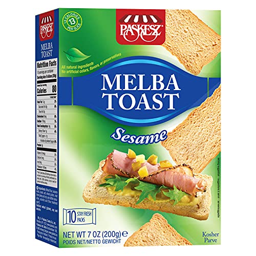 Only Kosher Candy Melba Toast  ers, Classic Sesame, Kosher Parve, 7 Ounce (Pack of 5)